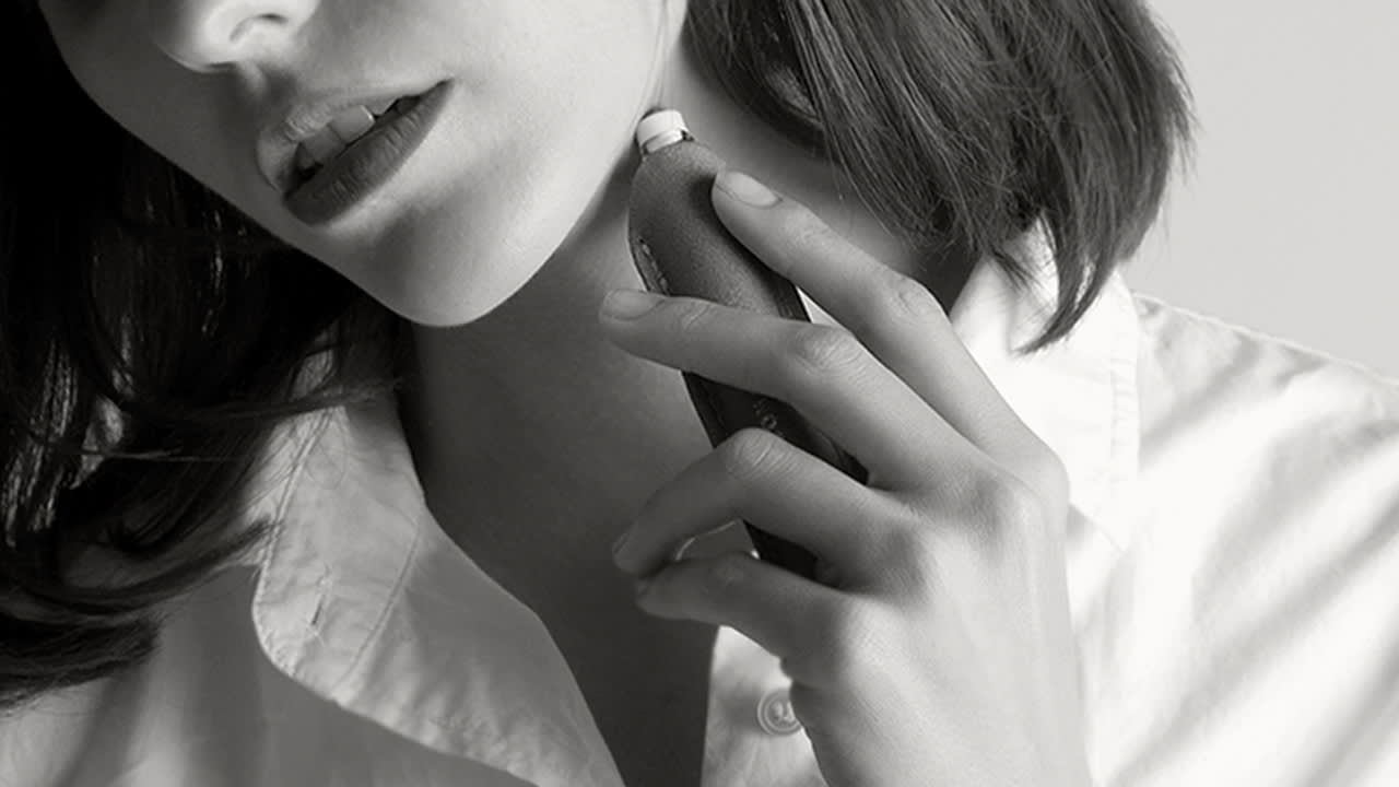 launching perfume product event with model and brand representatives