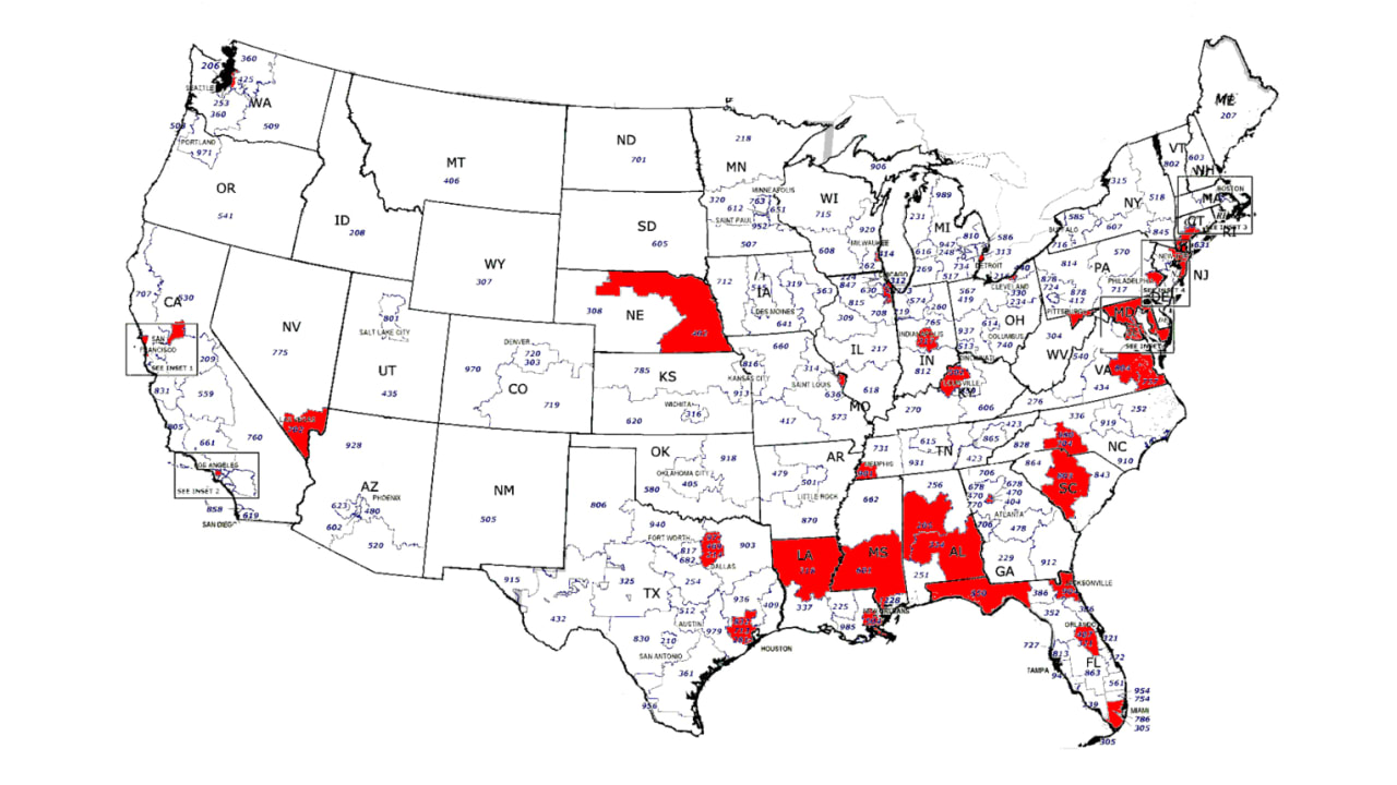 Area Code Location Map Maping Resources