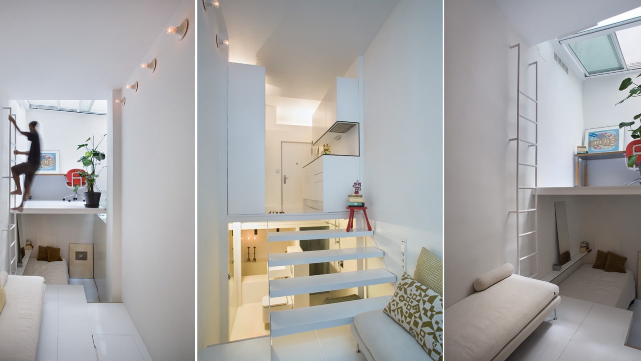 This Tiny Apartment Is So Tall And Skinny, You Need Ladders To Move Ar