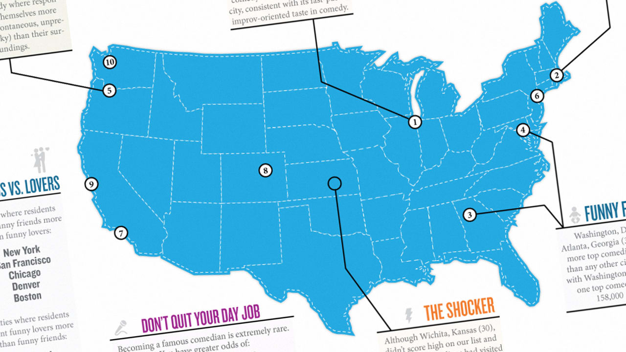 Infographic: These Are The Funniest (And Least Funny) Cities In Americ