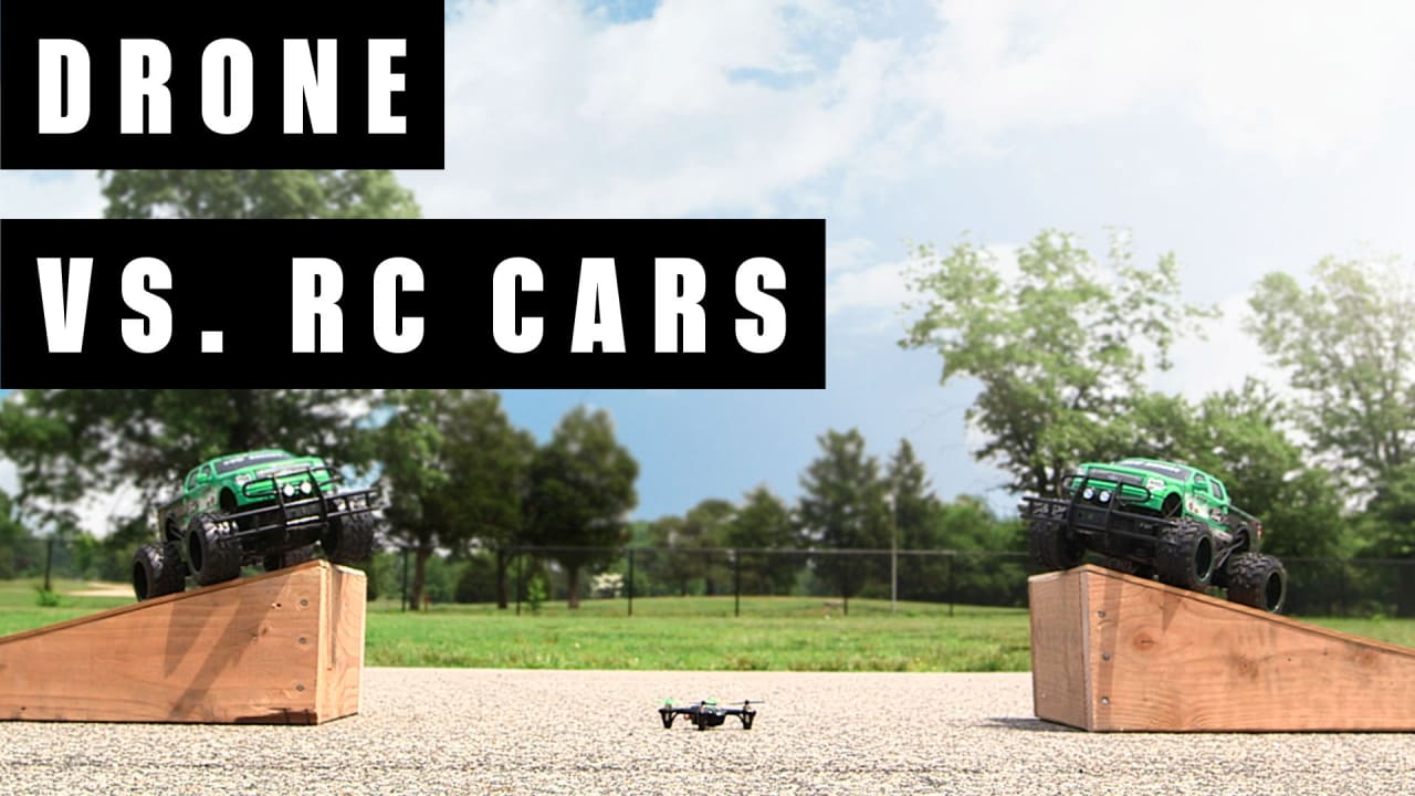 Drone Vs. Remote Control Cars Only One Survives!