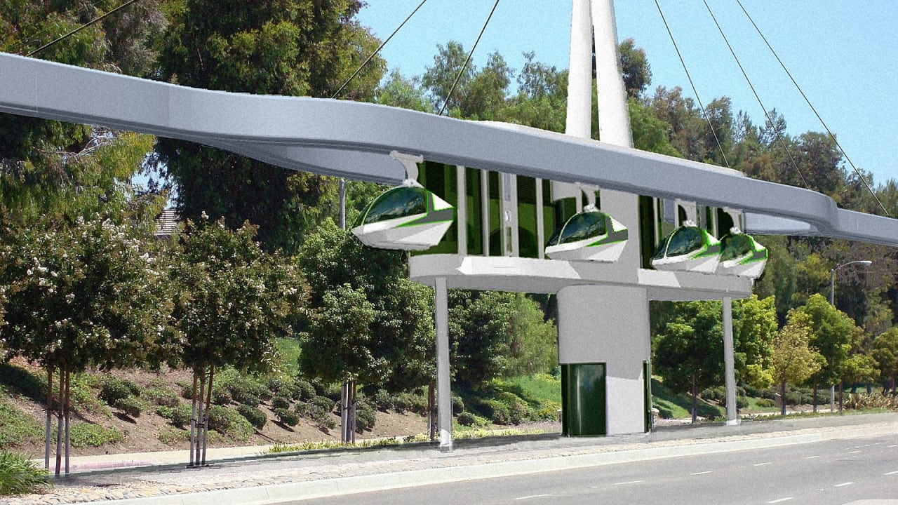These Pedal-Powered Pod Cars Travel Above City Streets, So You Can Avoid Traffic