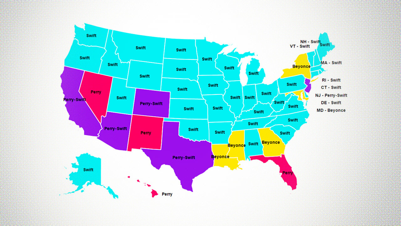 Infographic See The Most Liked Pop Stars of 2014, State By State