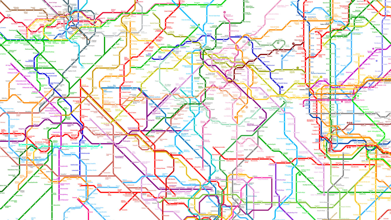 214 Subway Systems Combined Into One Worldwide Metro Map