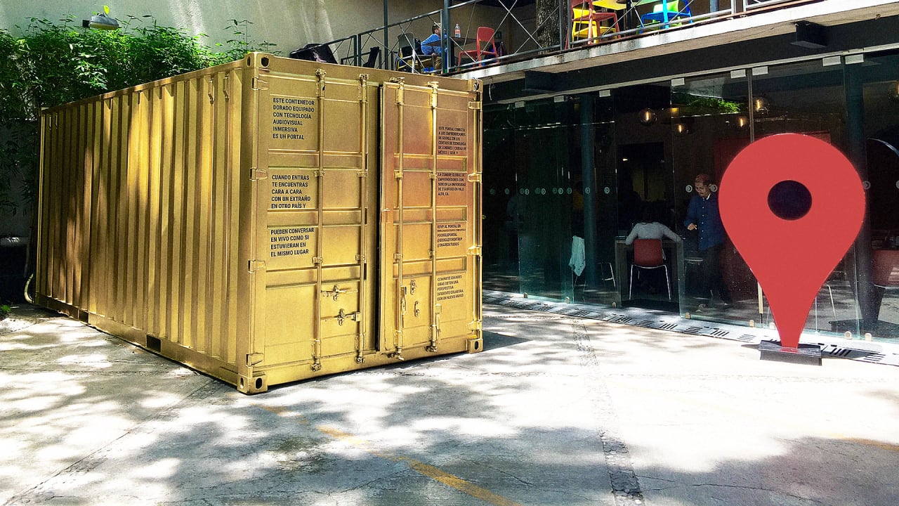 Step Inside This Gold Shipping Container And Have A Conversation With