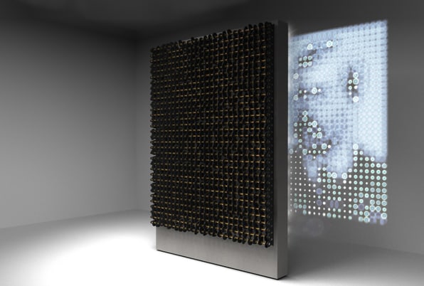 A Projector Creates Pixelated Portraits, Using Crystal and LEDs