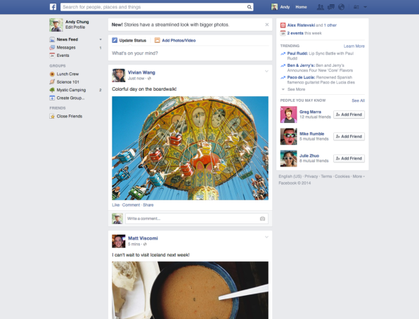 Facebook Releases A Cleaner Mobile Friendly News Feed