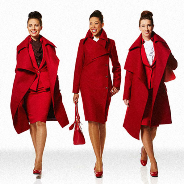 red cabin crew shoes