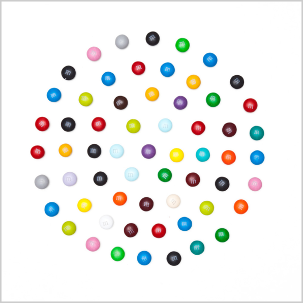 Spoofing Damien Hirst With Dot Paintings Made Of M M S One of the most famous british artists of all time damien hirst has used the polka dot in some of his most instantly recognisable works. spoofing damien hirst with dot