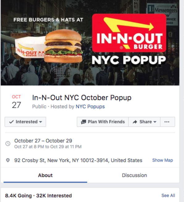 No, InNOut Burger is not hosting a “popup” in New York City
