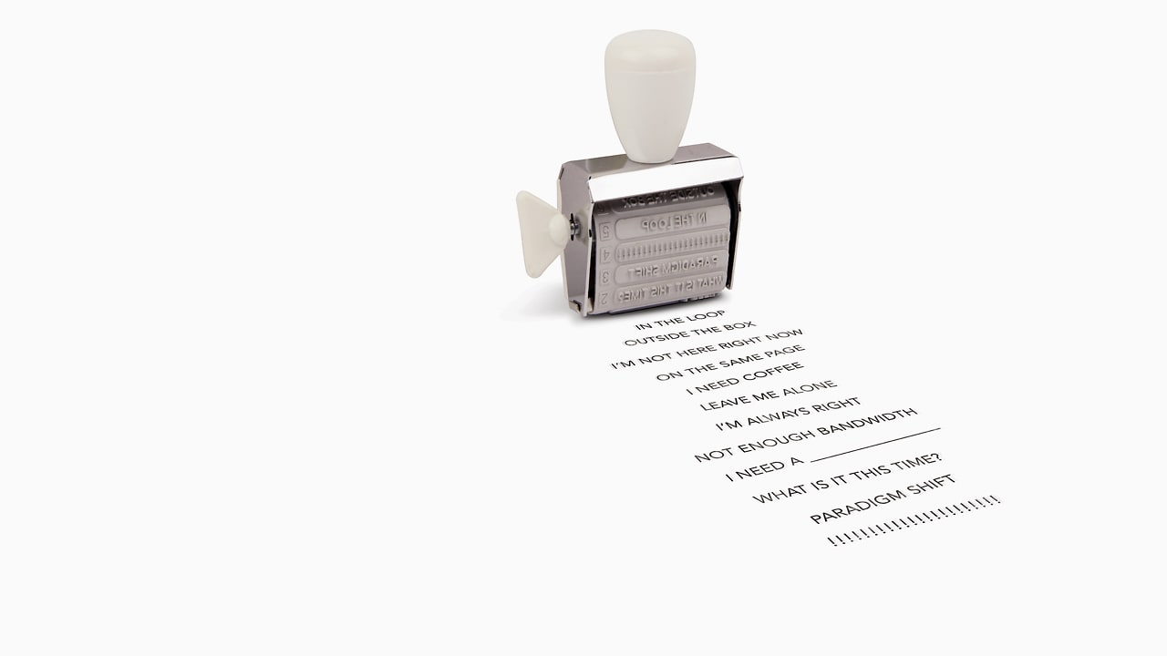 A Rotating Rubber Stamp Makes Business Jargon Quick And Easy
