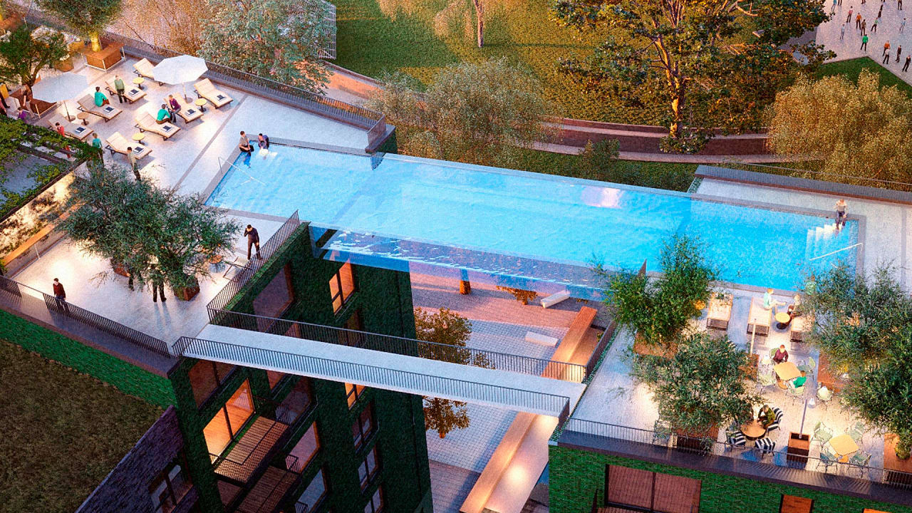 Floating Above London This Invisible Pool Lets You Swim Laps In The S