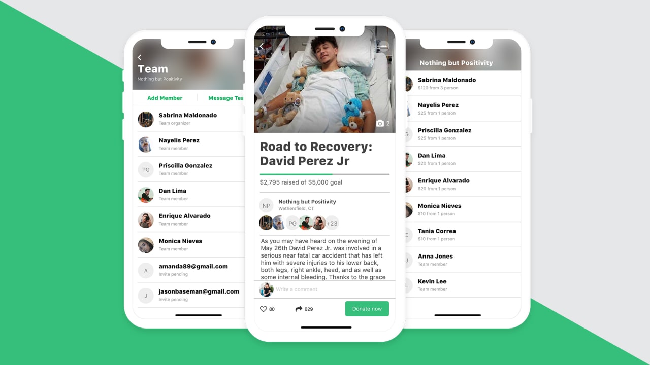 You can now use GoFundMe to fundraise as a team