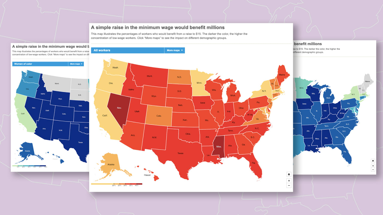 Mapping where people would benefit from a $15 minimum wage