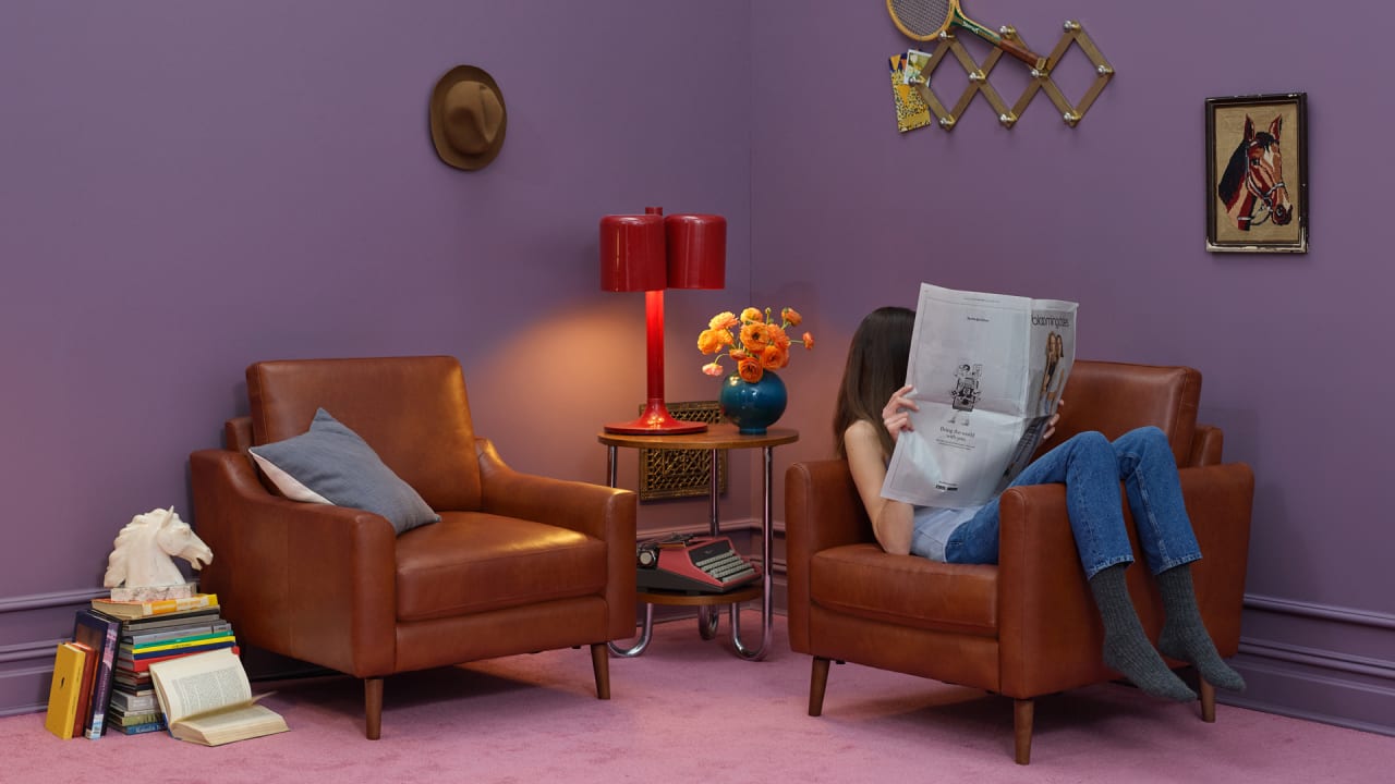 Burrow leather chair discount