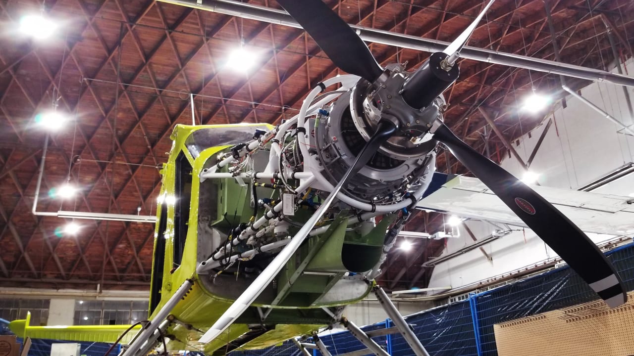 An allelectric airplane commercial test flight takes off