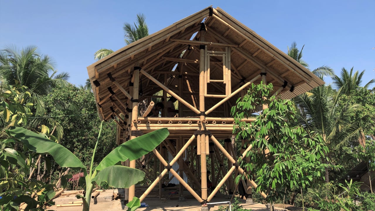 These bamboo houses are designed to survive earthquakes