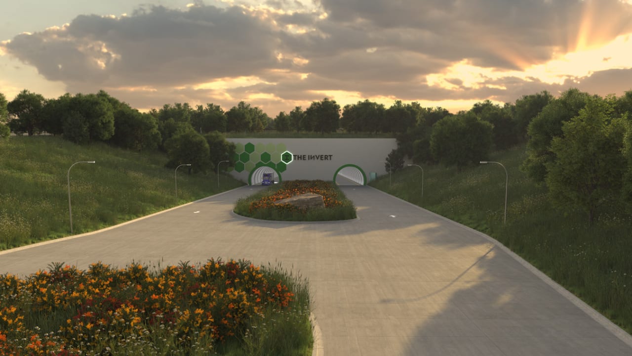 This inverted building saves energy because it's 300 feet underground