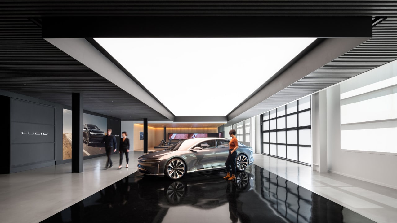 Why the car dealership of the future looks like a midcentury modern li