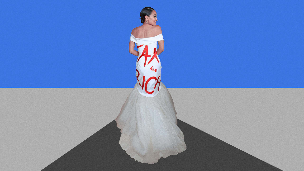 aoc tax the rich dress