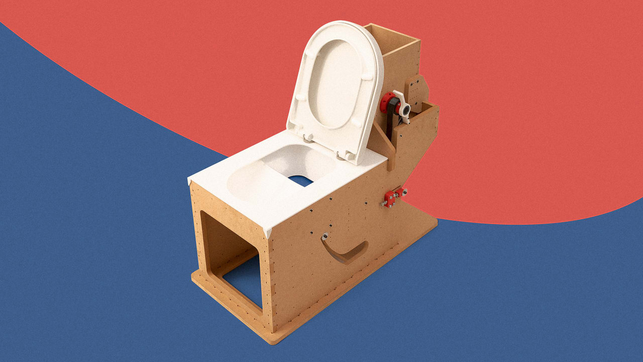 This off-grid toilet uses sand and a conveyor belt to ‘flush’ your bus