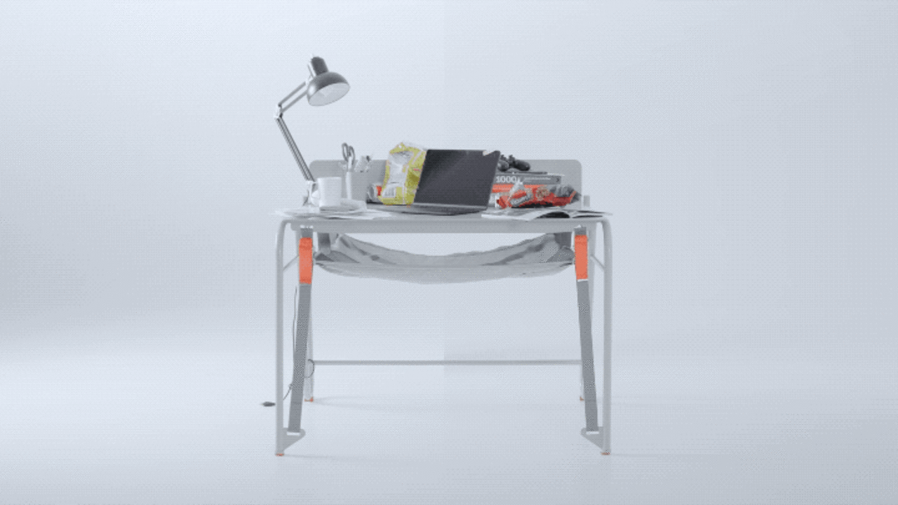 A clutter-free desk is just a ‘flip’ away thanks to this clever design