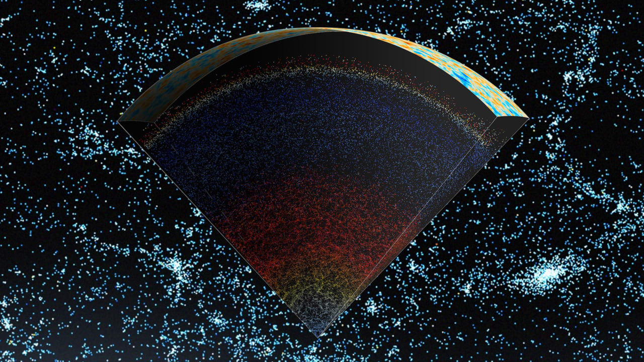 This pizza-shaped map of the universe lets you see as far back as the Big Bang