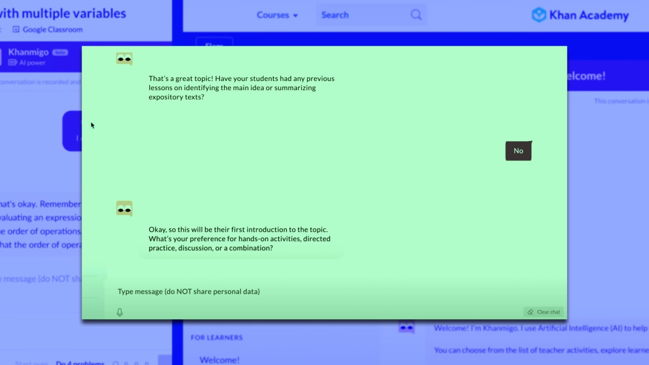 Learning nonprofit khan academy thinks ai has a big place in education