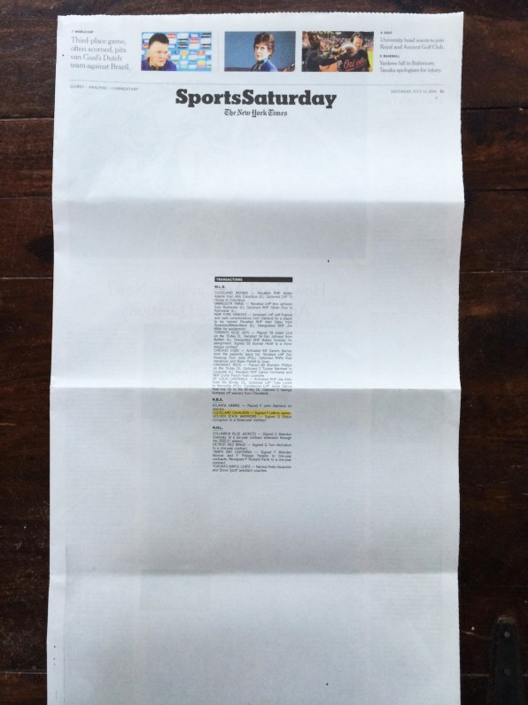 The New York Times’ Sports Section’s Ingenious Lebron James Cover