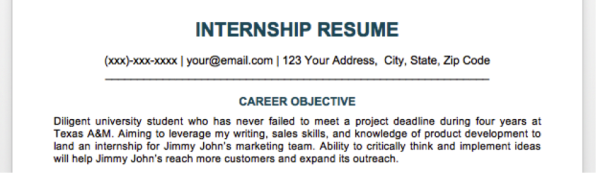 resume for new career