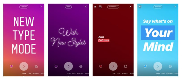 Instagram type mode