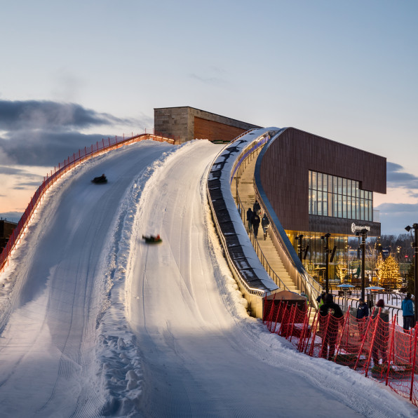 This Artificial Sledding Hill Drops Down A TwoStory Building