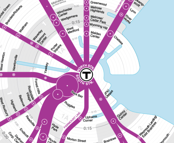 Boston Commute Time Map A New Subway Map Lets You Know The Time Your Trip Will Take