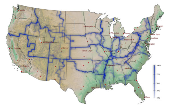 A New Map Of The U.S., Created By How Our Dollar Bills Move