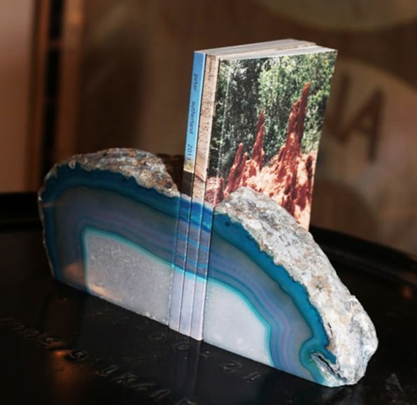 Blue Agate Geode Bookends - Emerald Village