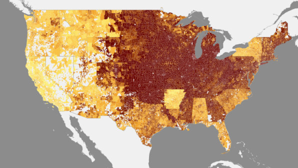 A Map Of The Carbon Footprint Of All 31,000 ZIP Codes In The U.S.