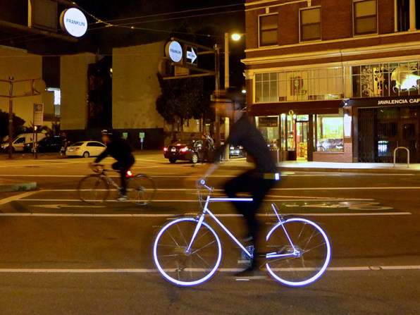 Bike store glow lights