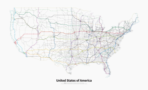 Map Of All Interstates Every Single Highway In The United States In One Simplified Map