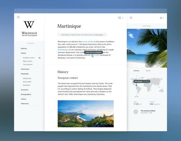 A Prettier Wikipedia Design That Could Never Work