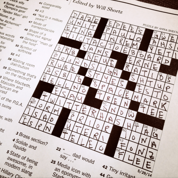 New York Times Crossword, May 29, 2014Copyright. 