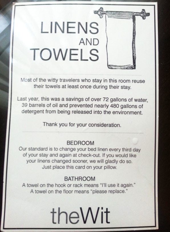 What is the hotel towel rule?