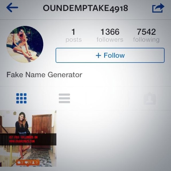 Instagram fake profile generator