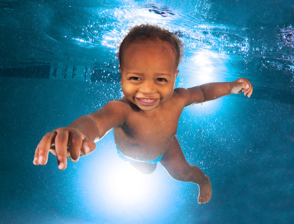 baby under water