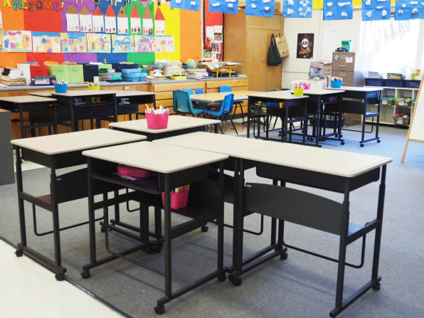 Kids classroom shop desk