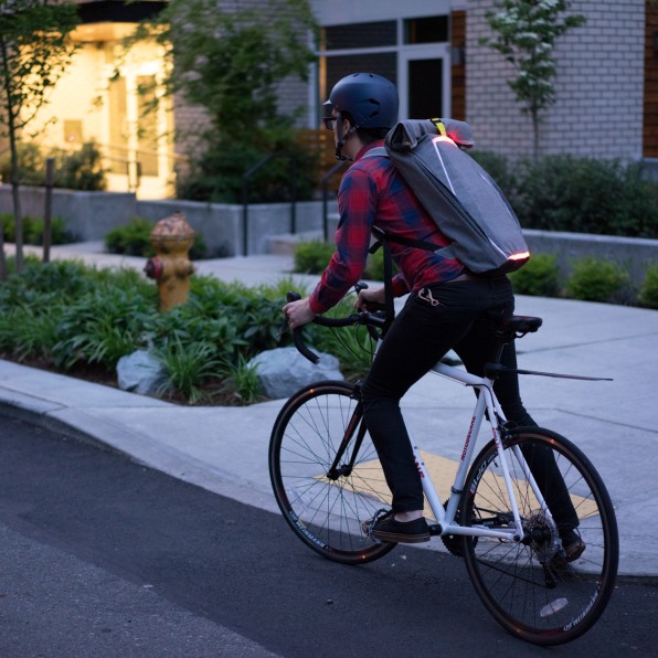 cycling with a backpack