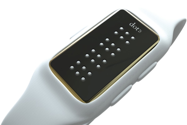 Silver Braille Handheld Watch with White Face and Chain | LS&S