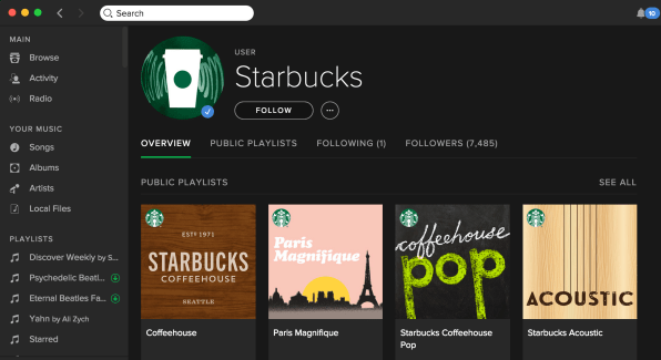 Starbuck Free Spotify