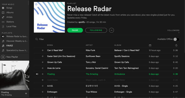 release radar spotify for artists