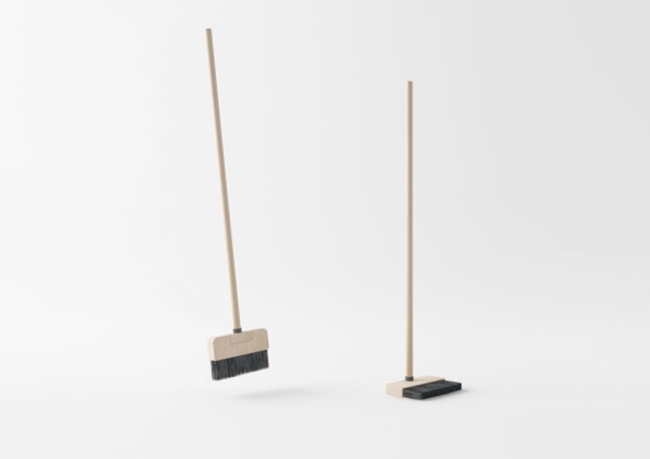 broom standing up on its own