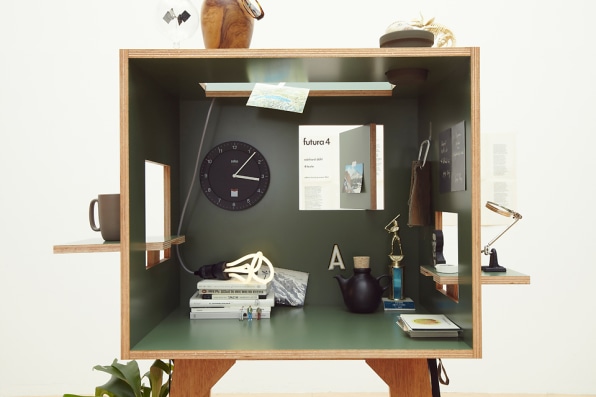 A Desk That S A Little Cubby Hole For Productivity